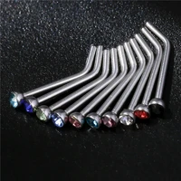 10 pcs punk style stainless steel piercing nose lip jewelry body jewelry for man women studs 1 8mm pick hip hop nose stud