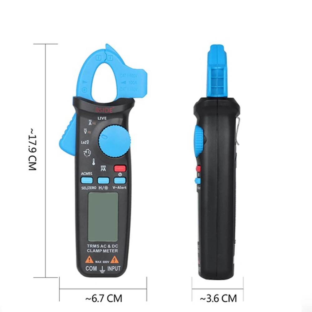 ACM91 Digital Clamp Meter AC DC Current True RMS Auto Range Live Check NCV Temp Frequency Capacitor Hz Tester Multimeter | Инструменты