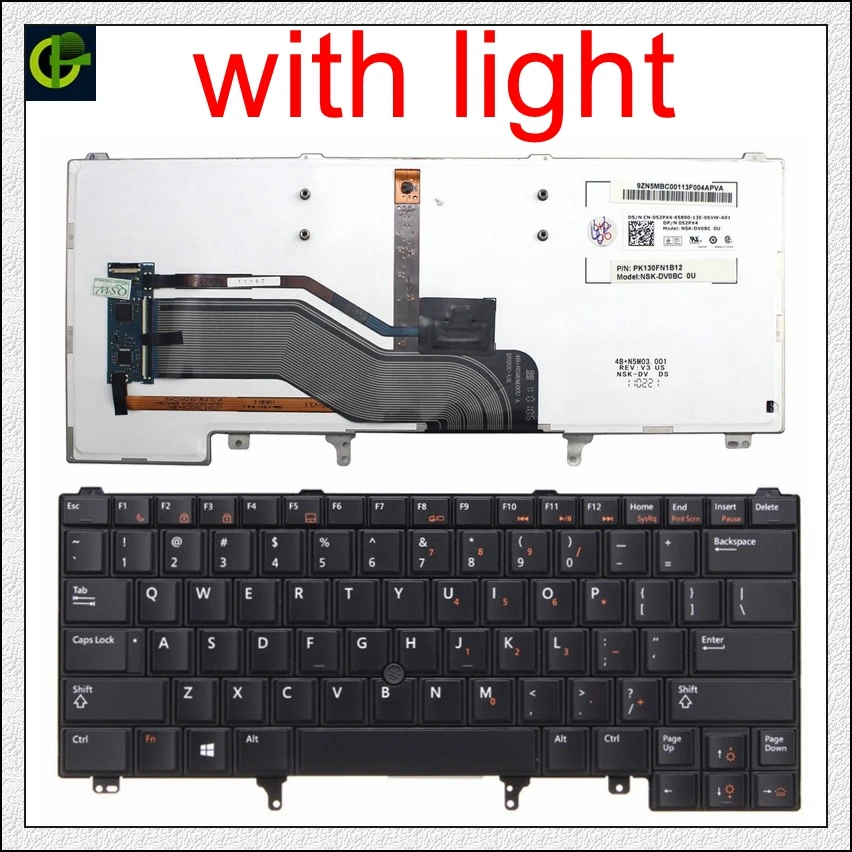 Английская клавиатура с подсветкой для DELL E6420 E5420 E5430 E6220 E6320 E6330 E6430 E6430ATG E5420M E6430S xt3
