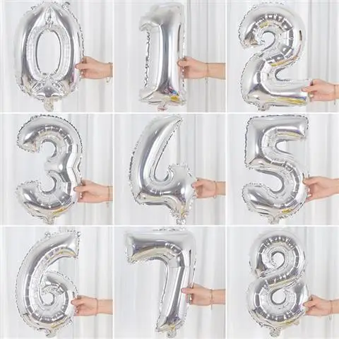 16 32 дюйма номер Фольга шар розового цвета: золотистый серебристый синий меняющие