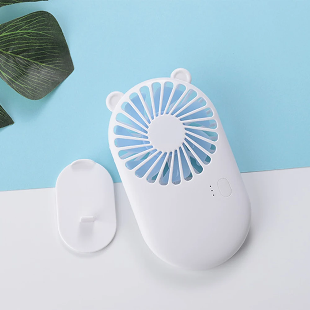 

USB Rechargable Cartoon Pocket Fans Handheld Air Cooler Adjustable Fans For Travel Office Household Portable Cooling Fan