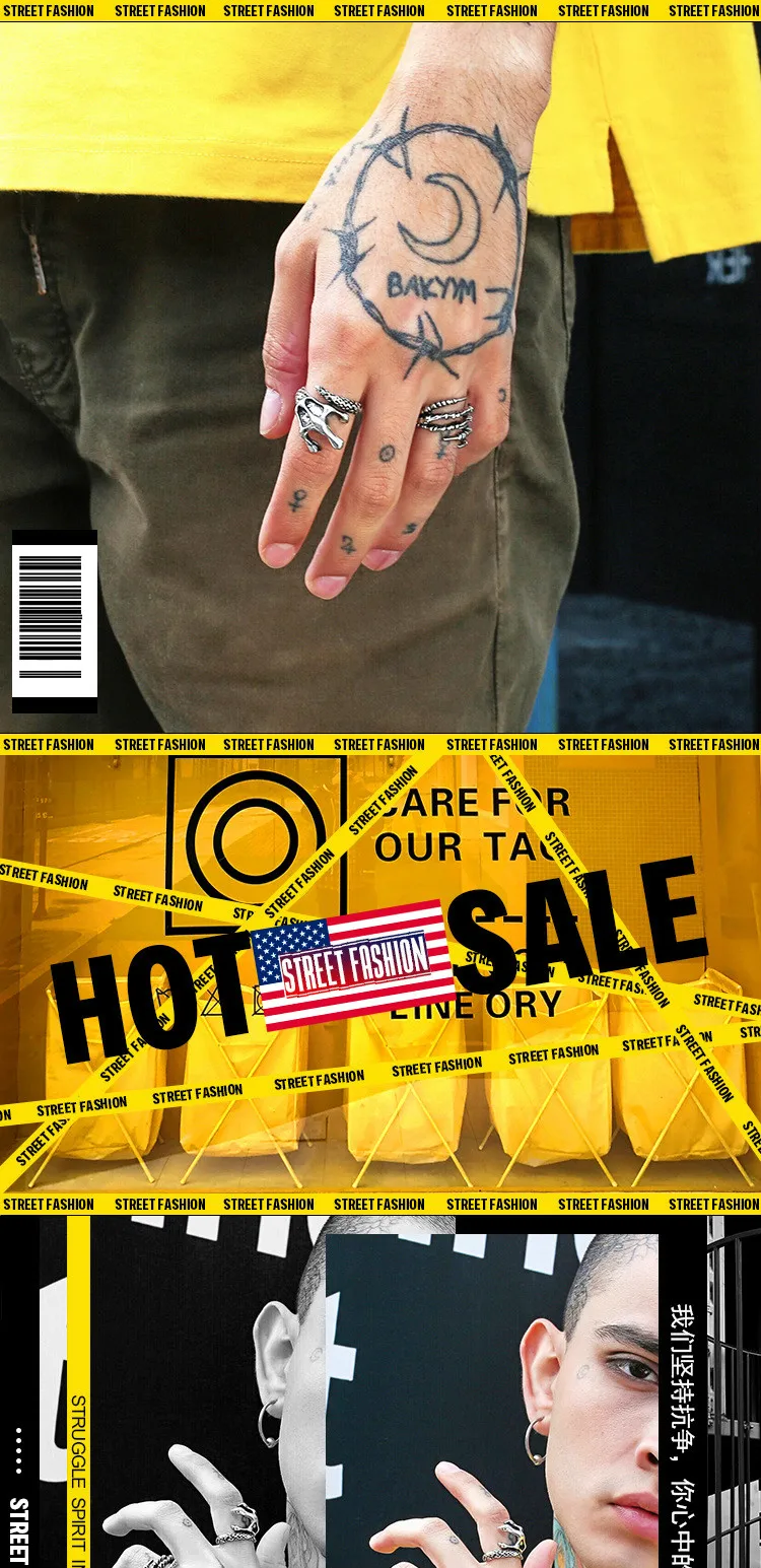 

Domineering Men's Magic Claw Punk Ring Trend Hip Hop Retro Ghost Claw Opening Ring Jewelry Gift