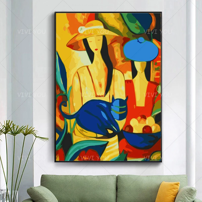 Красивая картина на стену Расписанная вручную 100% Женская фигурка портрет