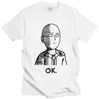 Футболка с принтом Ok Hero One Punch Man, Мужская хлопковая футболка с короткими рукавами и принтом манги, Сайтама, городская футболка с аниме, OPM, одежда