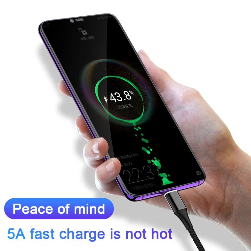 Cherie 5A Магнитный кабель зарядное устройство Micro USB Type C для Huawei P30 Redmi Note 7 быстрой