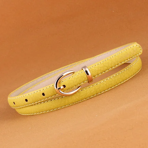 pattern 1 yellow Красный фиолетовый черный розовый красочные ремни для женского платья с металлической пряжкой Женский узкий пояс из искусственной кожи пояс милый ремень - Цвет: pattern 1 yellow