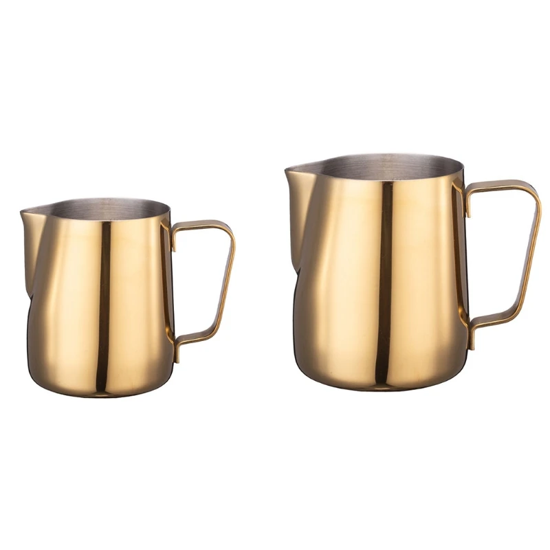 

Milk Frothing Pitcher Milk Frothing Cups Stainless Steel Milk Frothing Jug 350/600ml Perfect for Cappuccino and Espresso