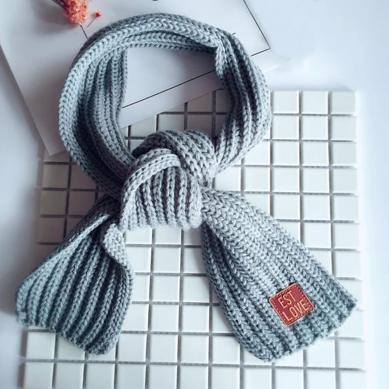 Зимний шарф для маленьких мальчиков и девочек детский теплый вязаный шаль