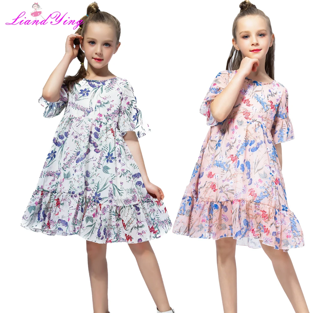 

Летнее Детское платье для девочки 2022, цветочное праздничное свадебное платье принцессы с пачкой для подростков