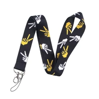yl826 scissor hand personalise office lanyard card id badge holder keychain pass gym mobile kids key rings gifts accessories