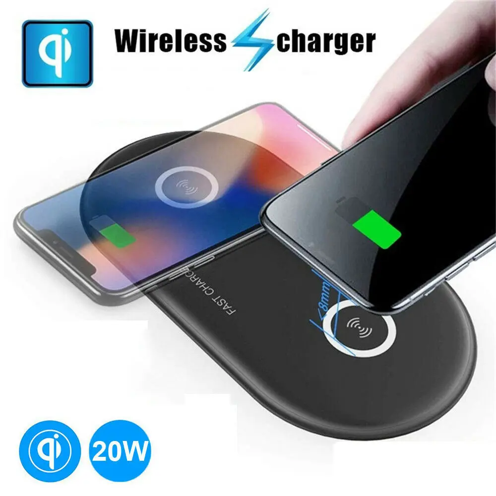 10 Вт двойное Беспроводное зарядное устройство Qi для Samsung Galaxy S9 Plus USB iPhone Xs Max 11 Pro
