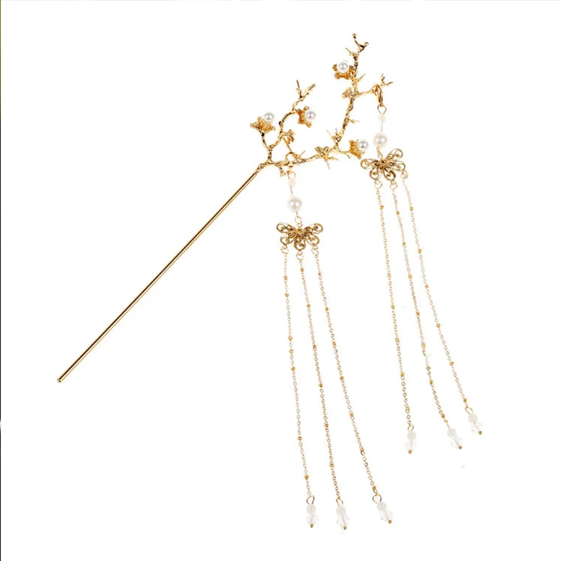 

Antique Hanfu Hairpin Tassel Step Shaking Hairdress Ancient Accessories Chinese Style Classical Hair Beautiful Fairy Headdress
