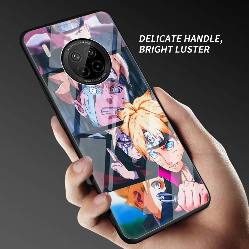 

Phone Case for Huawei Y9a Y8S Y6p Y6 Y7 Y9 Prime 2019 Mate 40 10 Lite 20 X 30 Pro Glass Shell Cover Naruto Design