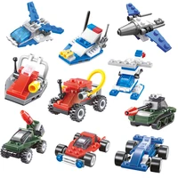 educational building blocks toys for kids 6years diy birthday present mini car truck tank space ship plane models small bricks