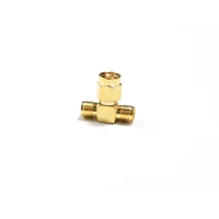 1pc sma male to 2x sma female jack rf coax adapter convertor t type splitter goldplated new wholesale