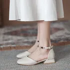 Женские туфли-лодочки Woemn, из флока, с ремешком и пряжкой, на квадратном каблуке, удобные, для офиса, 2021