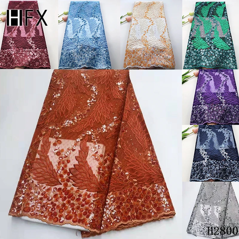 HFX африканская кружевная ткань 2019 французские пайетки чистая благородная с