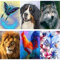 new 5d diy diamond painting scenery cross stitch tiger animal diamond embroidery full square round drill mosaic home decor gift