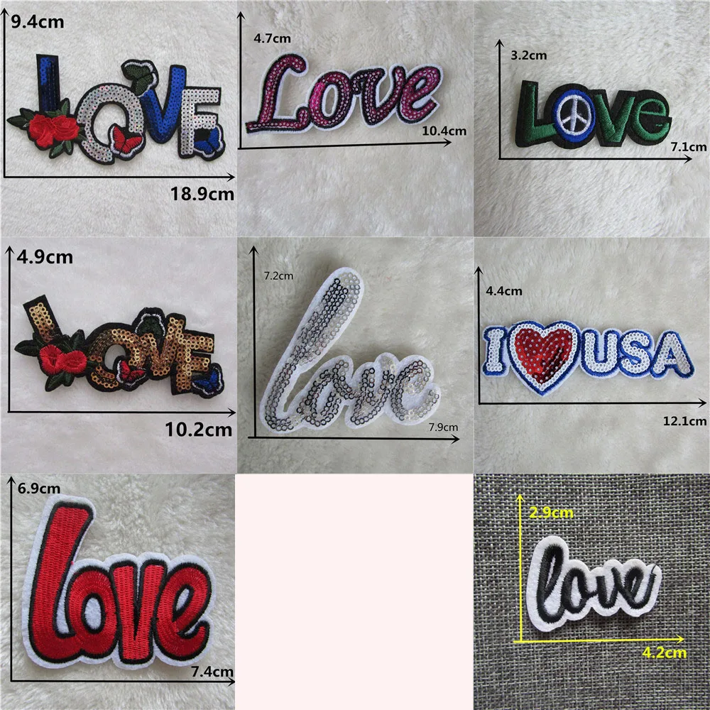 Наклейки с надписью Love железная аппликация для одежды вышитая милый значок в