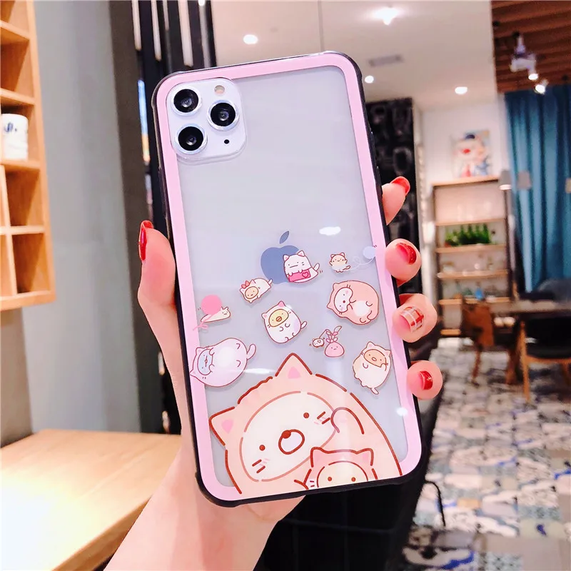 Японский мультфильм Sumikko Gurashi закаленное стекло задняя крышка чехол для телефона