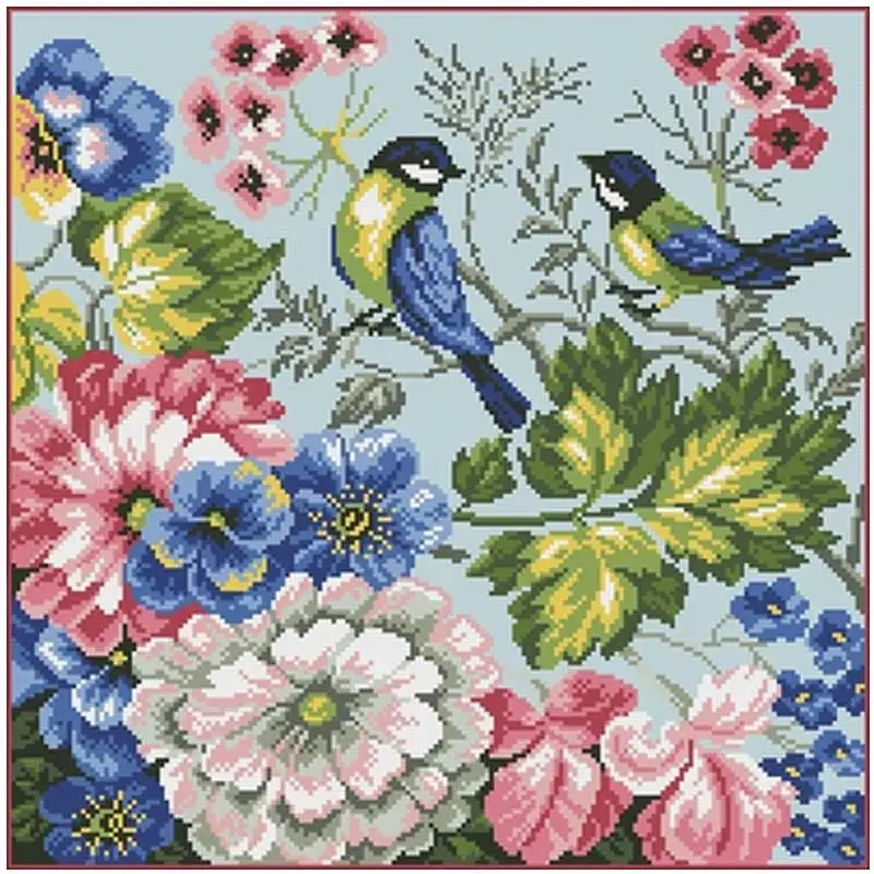 

Flowers and birds patterns Counted Cross Stitch 11CT 14CT 18CT DIY Cross Stitch Kits Embroidery Needlework Sets home decor