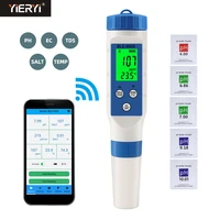 blue tooth 5 in 1 ph ec tds salinity temp meter digital water quality tester smart online monitor app control for aquariums pool