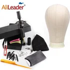 Головка для изготовления парика Alileader, парусиновая, манекен головной парик, изогнутая, с подставкой
