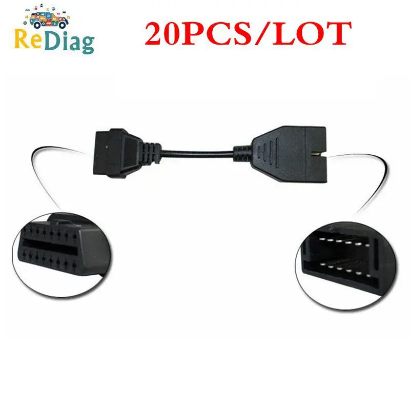 20 шт./лот Кабель-адаптер GM12 OBD2 для разъема Pin ODB к OBD II 16Pin кабель автомобильного