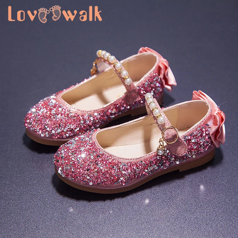 Балетки детские с жемчугом плоская подошва модные мягкие вечерние туфли