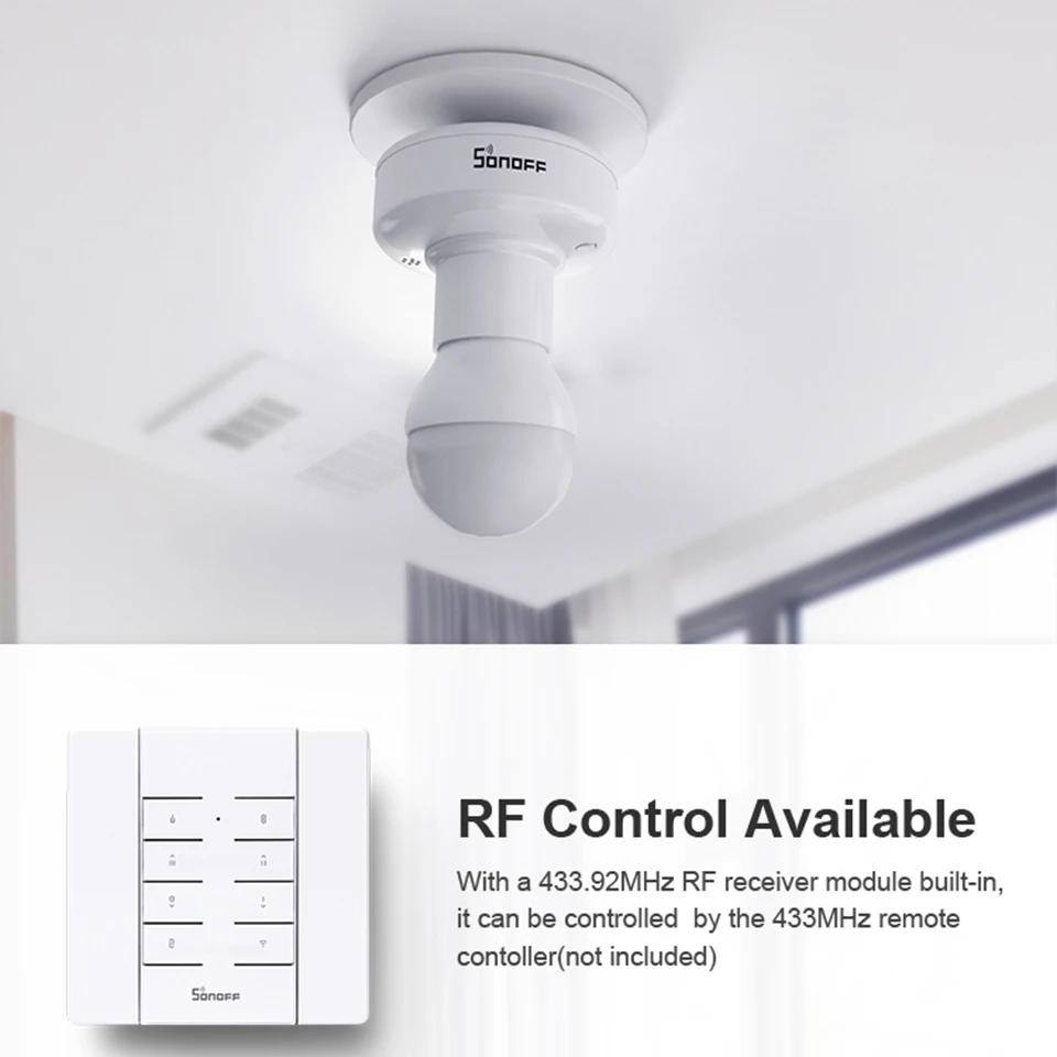 SONOFF Slampher R2 WiFi умный светильник держатель лампы 433 МГц RF E27 беспроводной дом