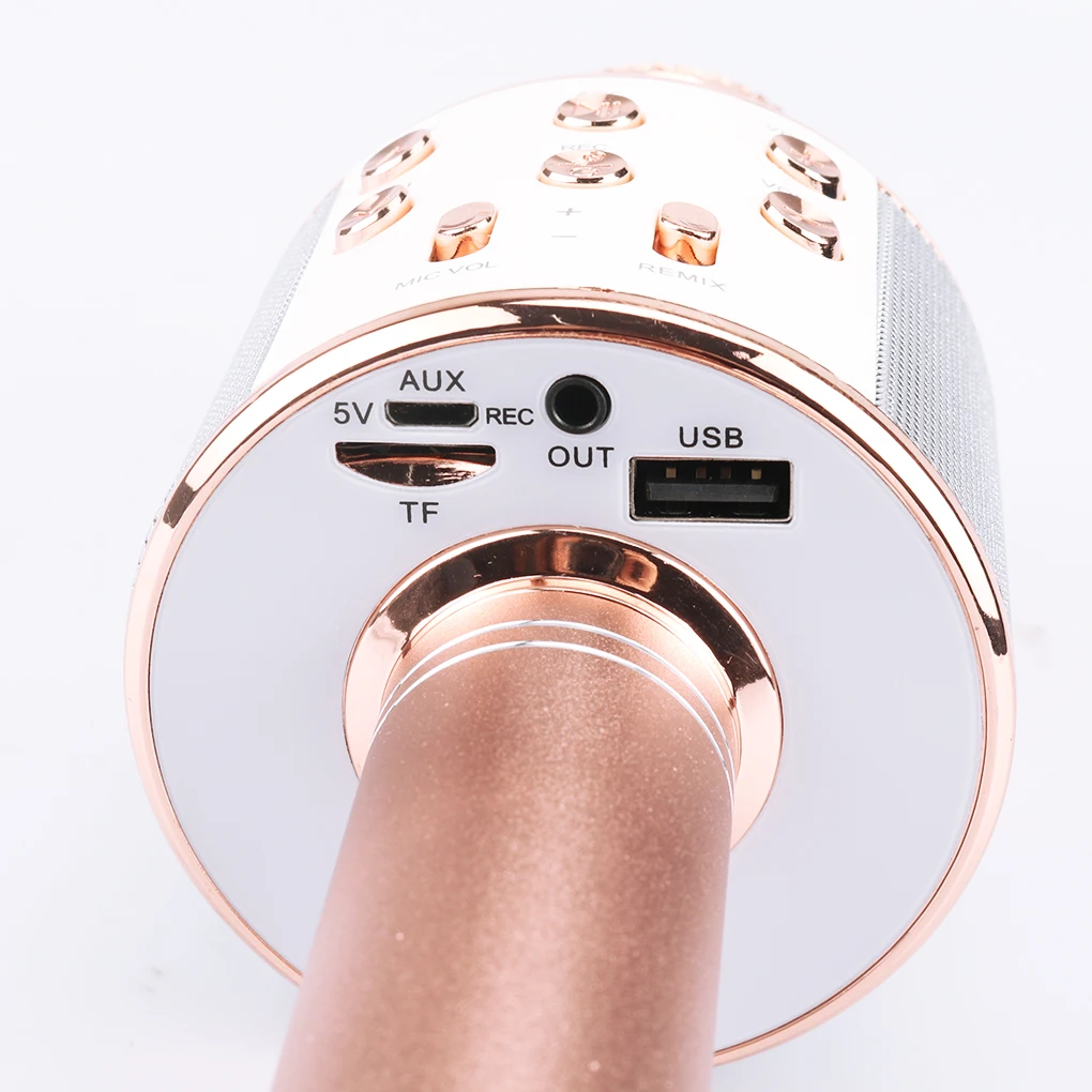 WS858 профессиональный Bluetooth беспроводной микрофон динамик ручной микрофон караоке микрофон KTV музыкальный плеер для вокала, с рекордером