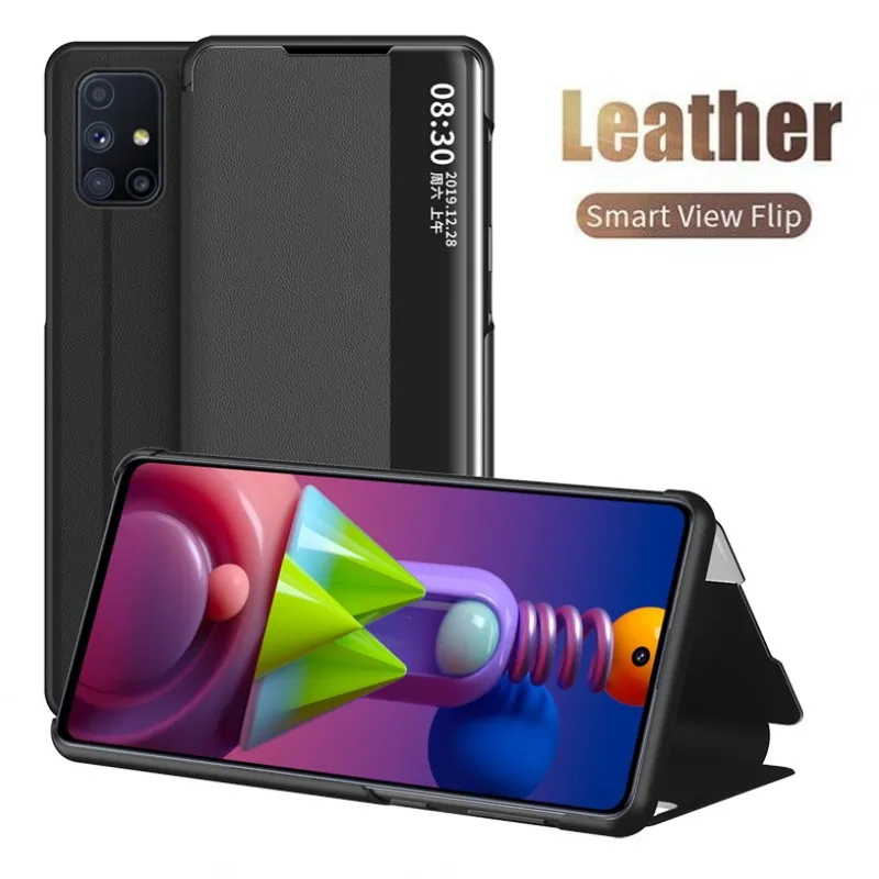 

Smart Case For Samsung Galaxy M51 S20 FE Cover Flip Leather Window View Stand Shokcproof Case For Samsung Galaxy S20FE M51