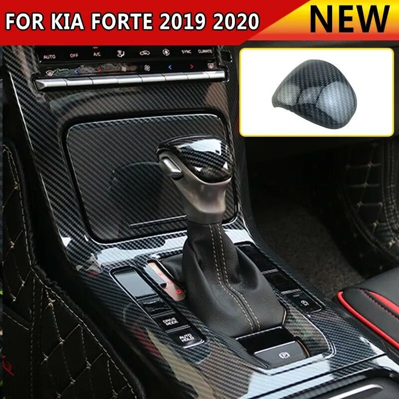 Carbon Fiber Inner Gear Lever Shift Knob Lid Cover Trim For Kia Forte 2019-2020 High Quality ABS Plastic Interior Stickers | Автомобили и
