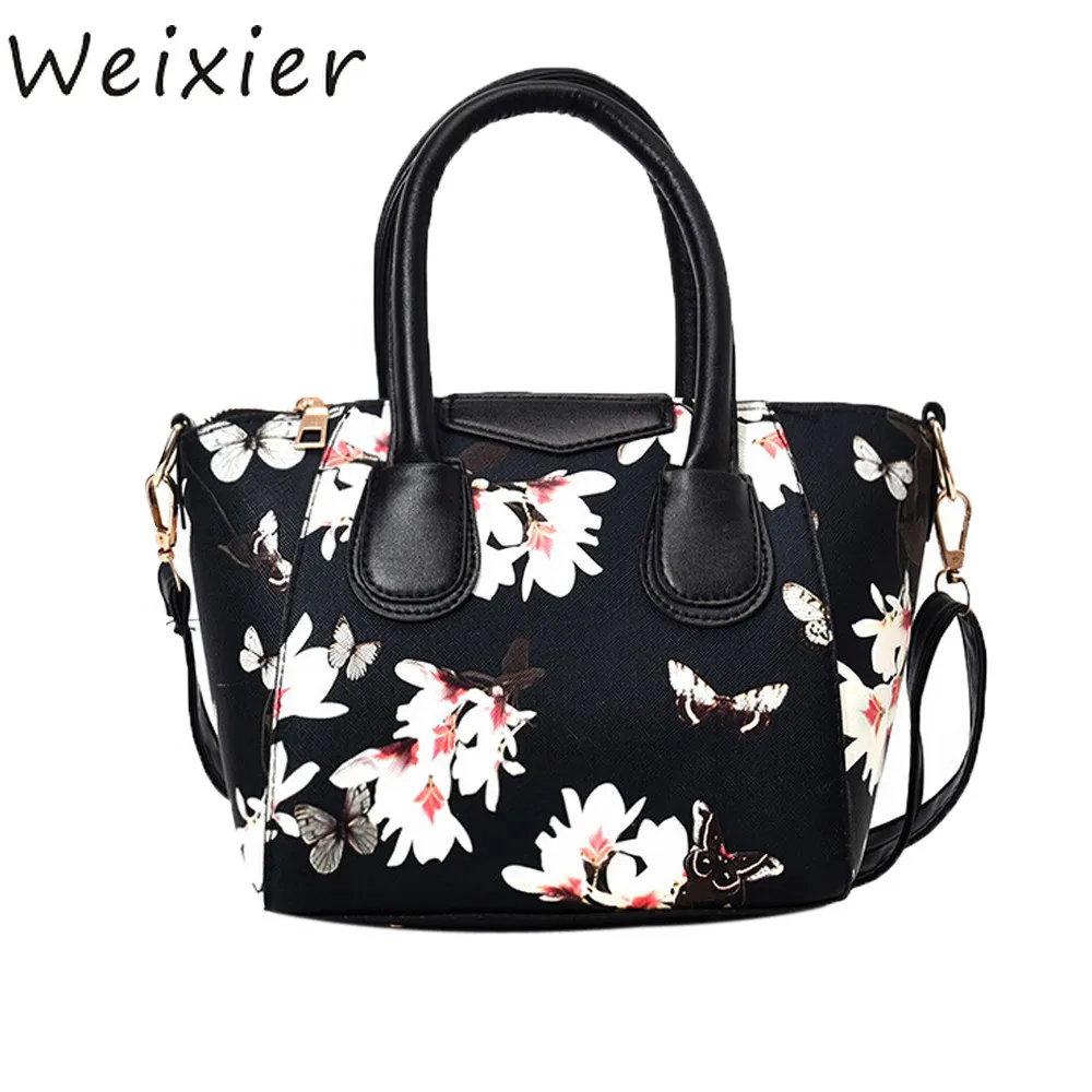 

WEIXIER New Europe Fashion Trend Totes Women bag Printing Flowers Crossbody Bag Female Messenger Bag for Girls Bolsa LL-11