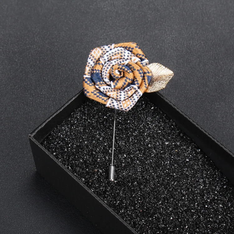 Мужская тканевая брошь с розами ручной работы корсажный значок и для костюма