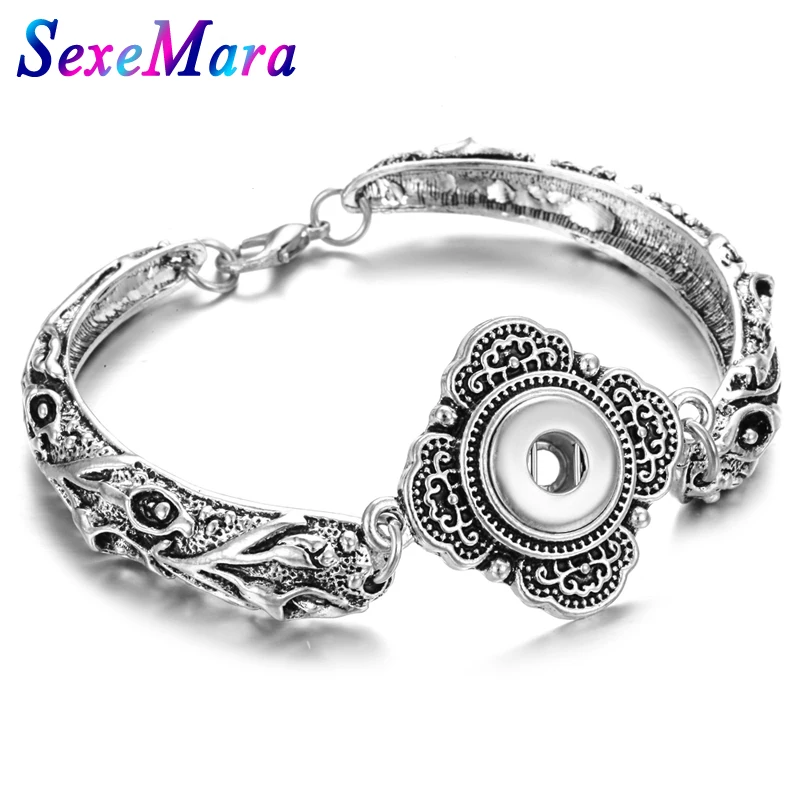 2018 Новые 12 мм оснастки ювелирные изделия винтажный металлический цветок Резные