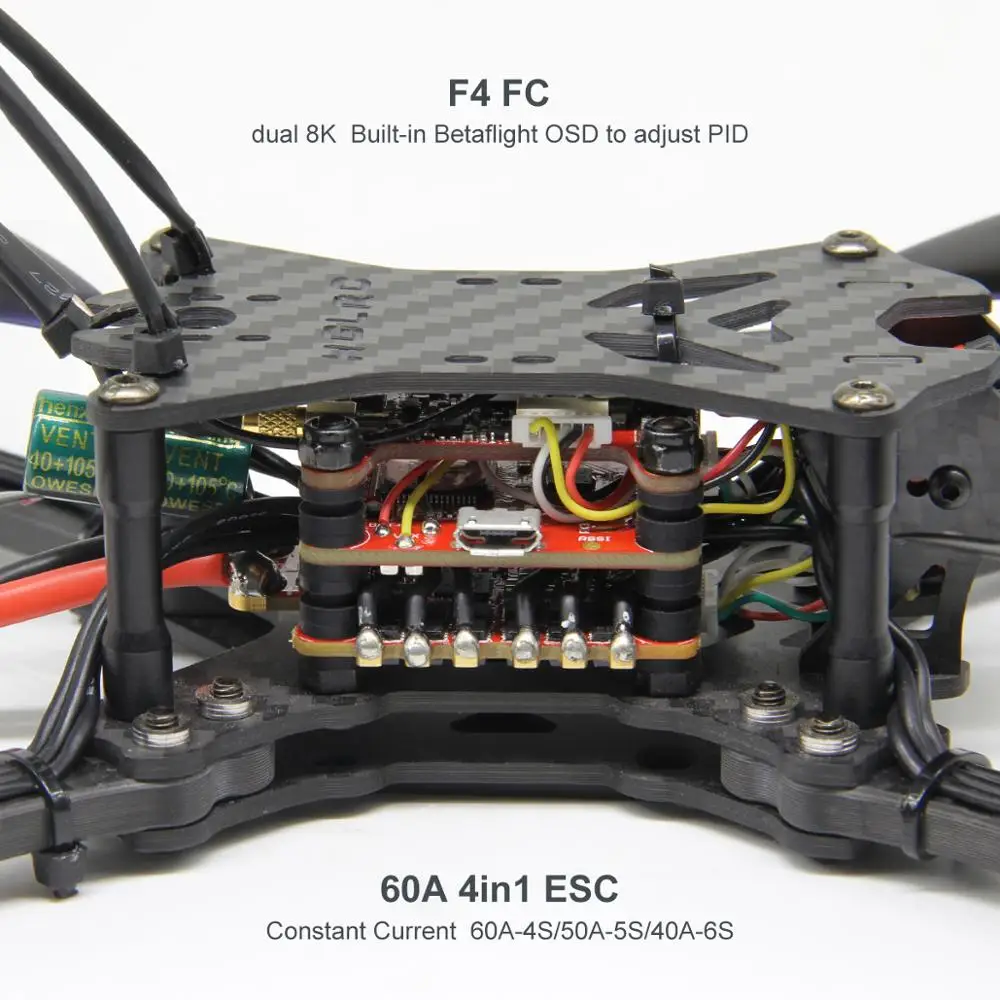 HGLRC BATMAN220 220 мм FPV гоночный Дрон Airbus F4 OSD управление полетом передатчик VTX 2450KV