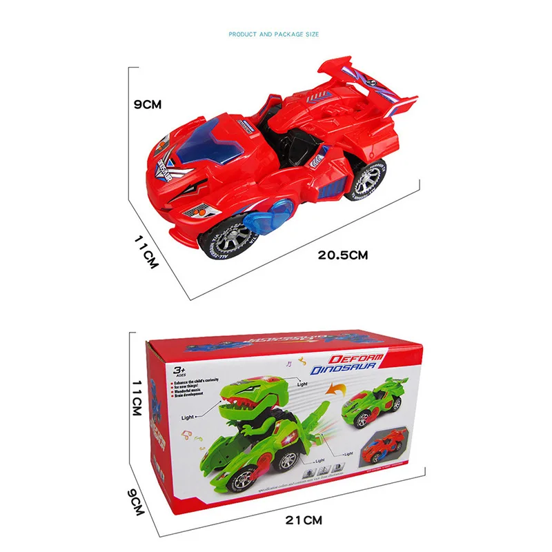 

Electric Deformation Dinosaur Light Music Robot Transformation Car Toy Boys Cartoon Electronic Animal Model Educational Kids