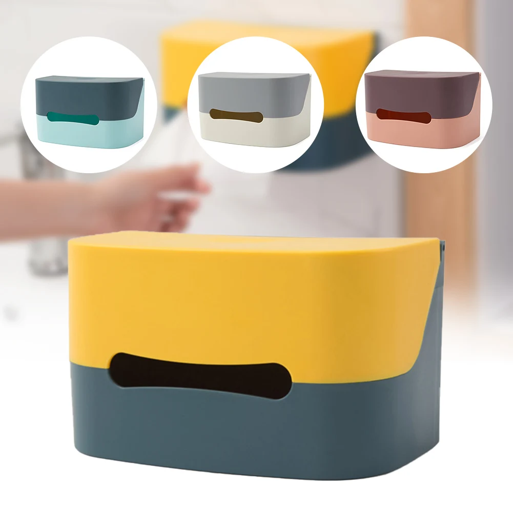 

Facial Tissue Dispenser Box Under Cabinet Tissue Holder Self-Adhesive for Countertop Bathroom Kitchen Home Tissue Storage Case
