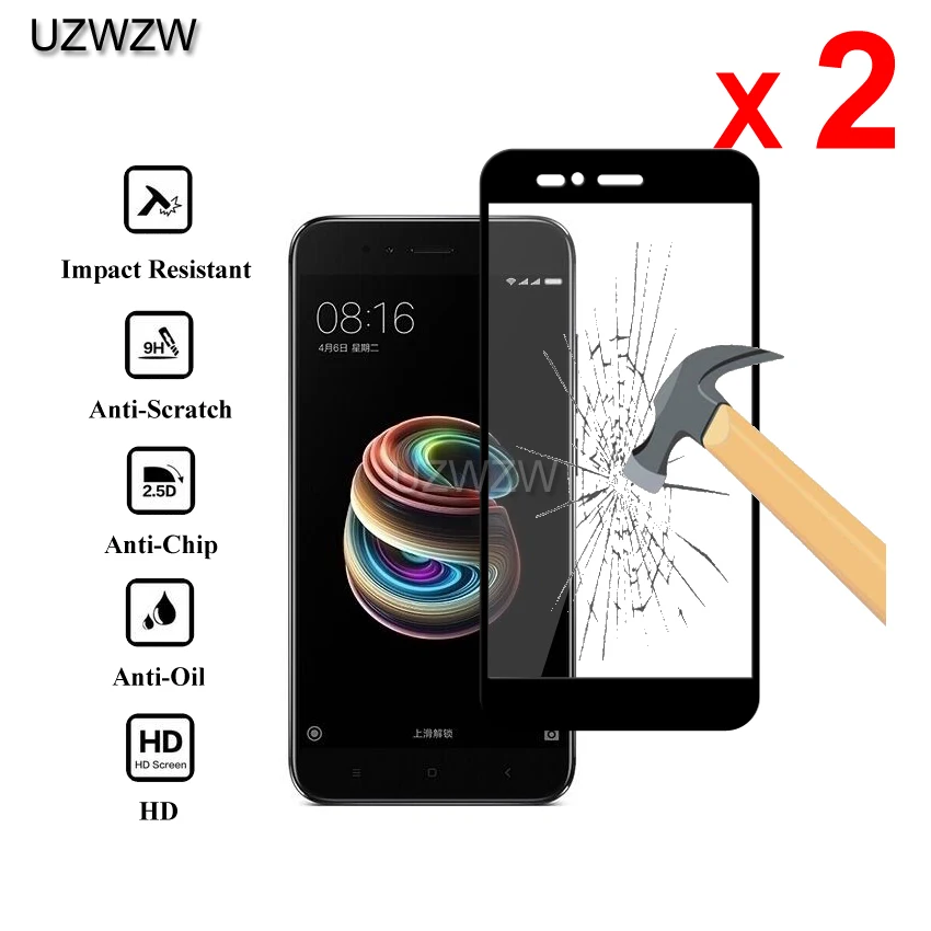 2 шт. закаленное стекло для Xiaomi mi 5X A1 полное покрытие 2.5D защита экрана защитное закаленное стекло для Xiaomi mi A1 mi 5X