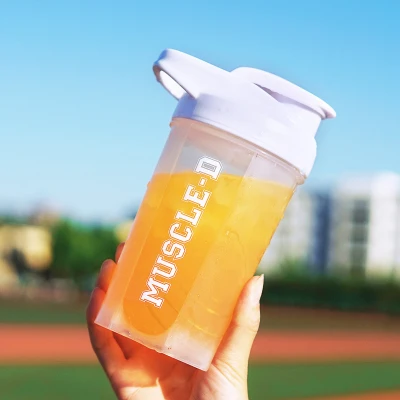 500ML 600 мл Спортивная бутылка для воды BPA Free Tritan пластиковая чашка для воды протеиновый шейкер портативный герметичный Открытый путешествия бутылки - Цвет: 500ML