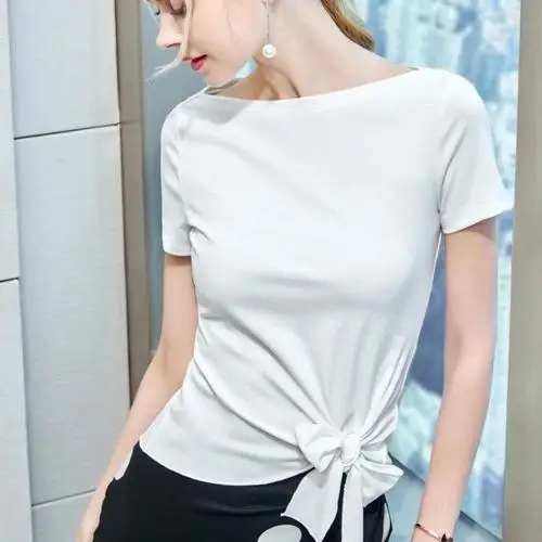 

White Summer 2020 short sleeve t shirt Women Top Garment