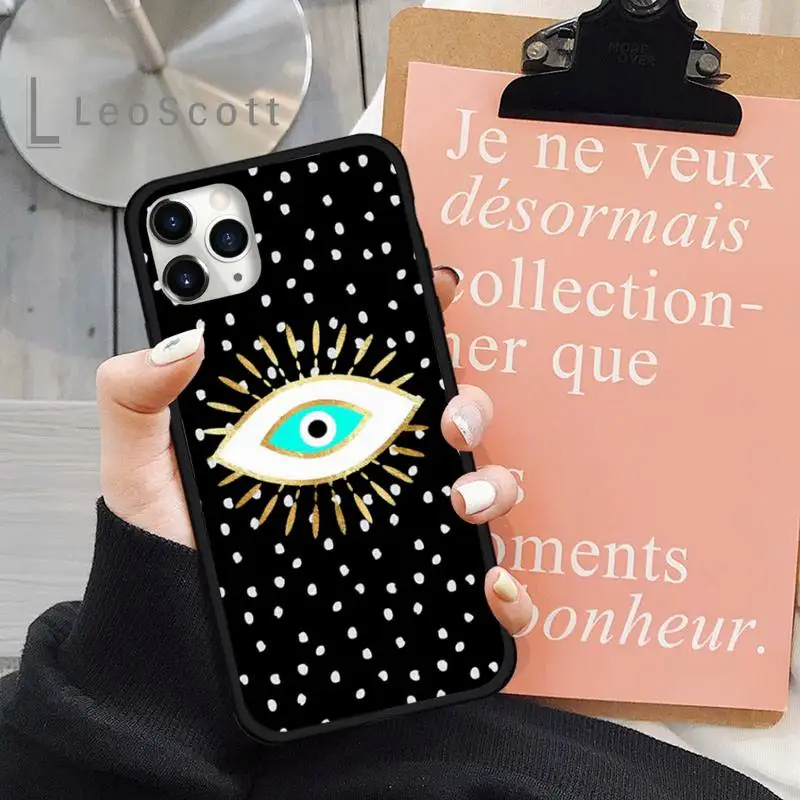 

Turkish Lucky Demon Eye heart Phone Case for iPhone 11 12 pro XS MAX 8 7 6 6S Plus X 5S SE 2020 XR cover funda shell coque