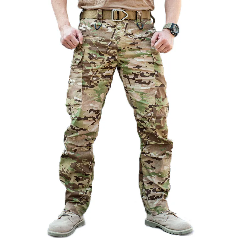 

Military Camo Cargo Pants Men Waterproof Wear-resistant Multi-pocket Tactical Pant Mens Cotton SWAT Combat Trousers Work Joggers