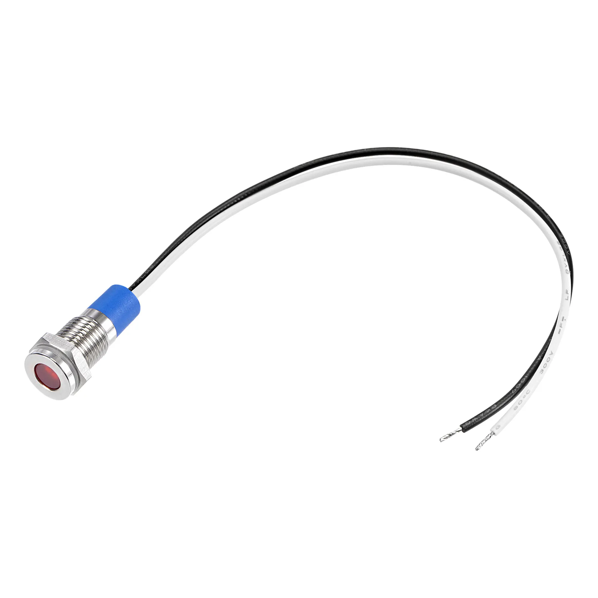 

Uxcell Indicator LED Light 24V 8mm M8 Panel Mount Metal Waterproof Signal Lamp 130mm Wire with O Ring, Red