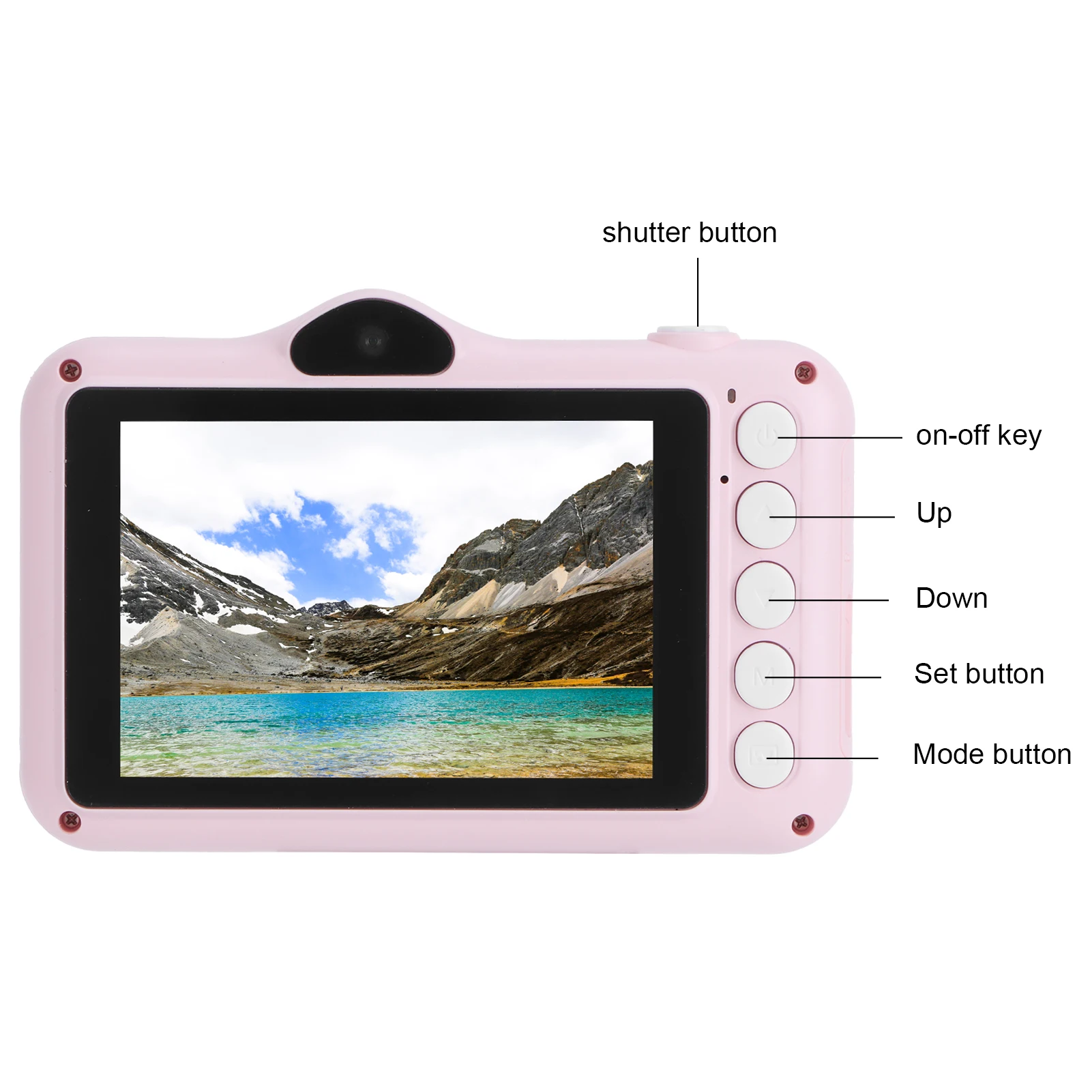 

Children Camera Digital Camera ABS Pink USB Charging for Video for Taking Photo