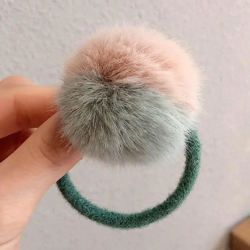 

INS autumn winter fur girls scrunchies large kids hair bands women hair scrunchies women hairbands hair accessories for women
