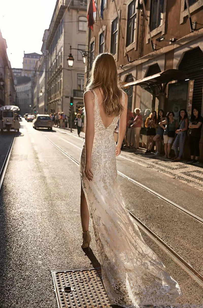 Smileven свадебные платья русалки 2020 сексуальное свадебное платье с разрезом сбоку