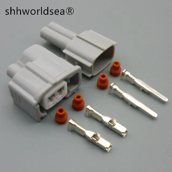 

shhworldsea 2 Pin 2.2mm Fuel Injector Plug Auto Female Male Wire Connector For Toyota Honda Corolla 6189-0611 90980-11875