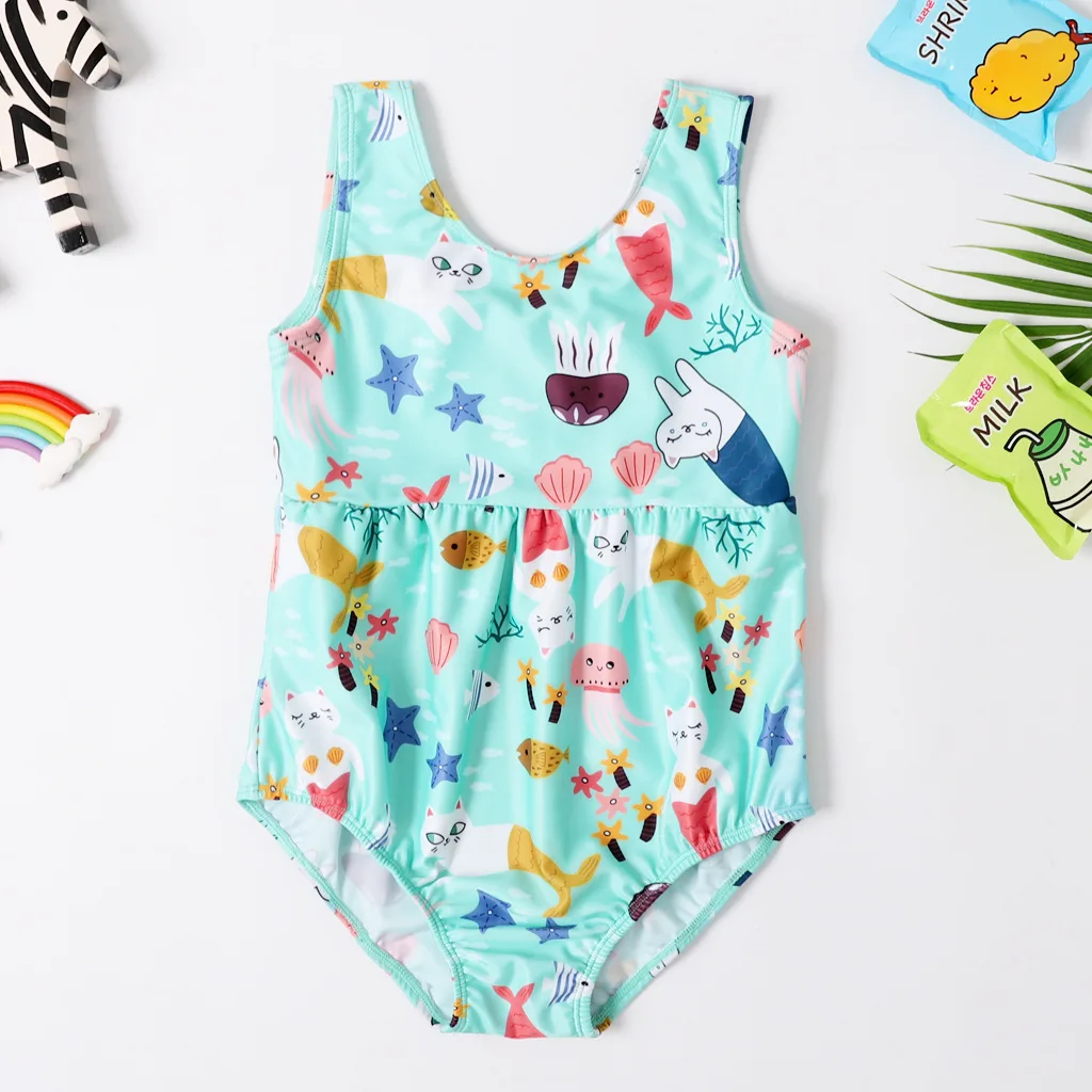 Новинка 2019 Цельный купальник для девочек 3-8 лет детский купальный костюм с